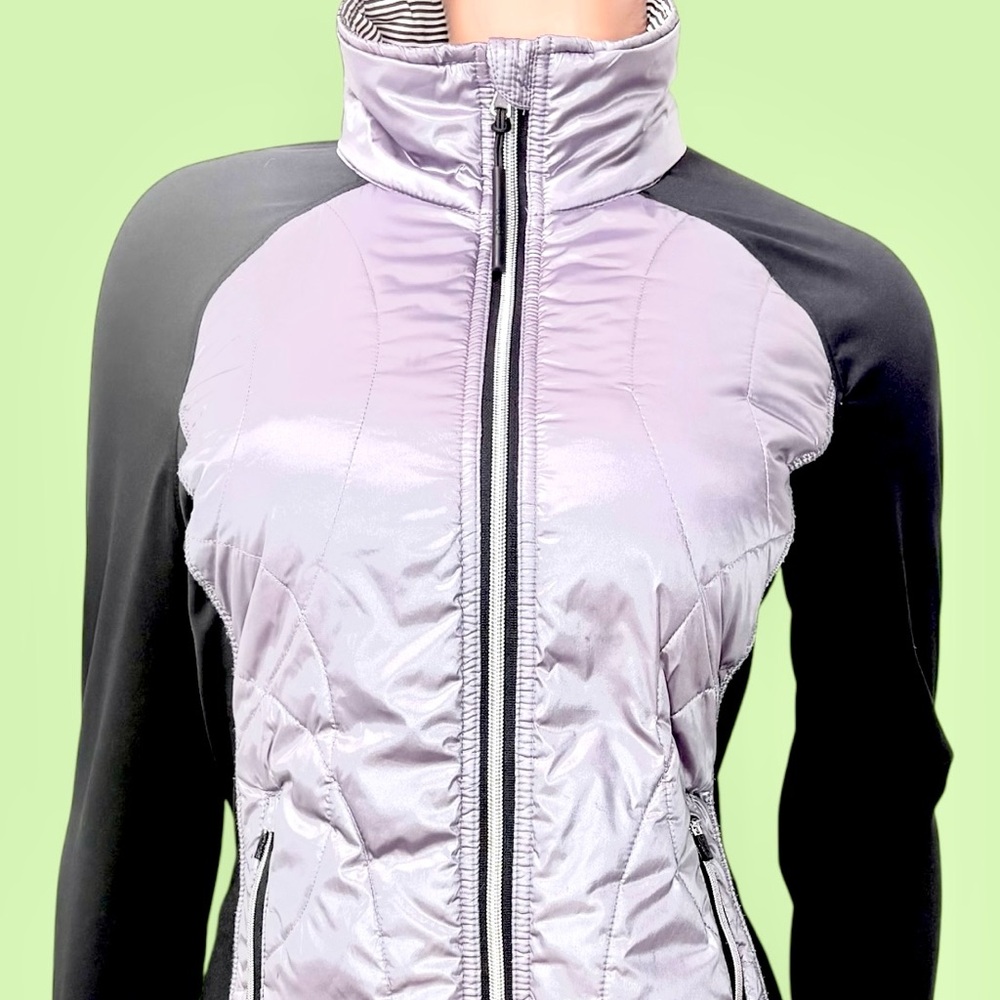 Calvin Klein Women’s M Tech Fleece Run Club Apres Ski Metallic Puffer Jacket - Picture 6 of 15